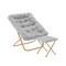 Flash Furniture Archer 28-in Oversized Faux Fur Folding Saucer Chair w/folding Ottoman, Gray Faux Fur/Gold Frame FV-FSC-027-FR-GY-SGD-GG - alternate 1
